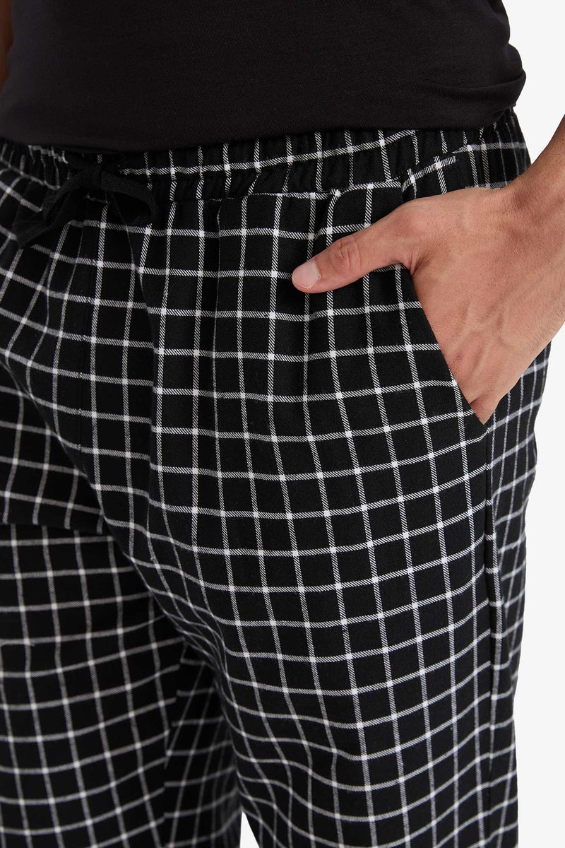 DeFacto Black Man Regular Fit Long Checked Pyjamas Bottoms Casual - Image 5